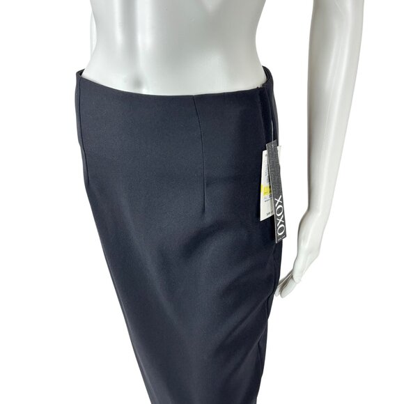 XOXO Black Skirt Womens Size Medium 00's High Waist Pencil Wiggle Retro - Picture 4 of 10